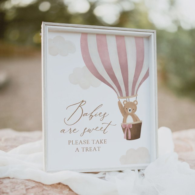 Teddy Bear Balloon Baby Shower Babies are Sweet Poster (Creator Uploaded)