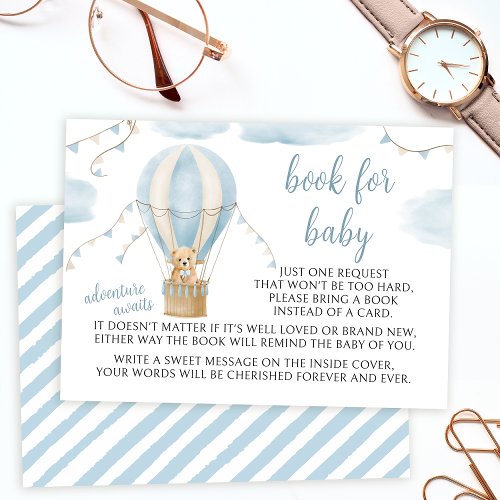  Teddy bear balloon baby shower book for baby card