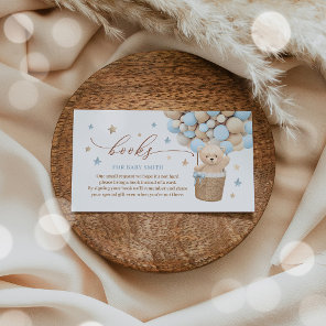 Teddy Bear Balloon Baby Shower Book Request Enclosure Card