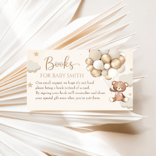 Teddy Bear Balloon Baby Shower Book Request Enclosure Card