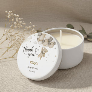 Teddy Bear Balloon Baby Shower Candle Favor Mini Candle Favors