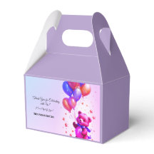 Teddy Bear Balloon Baby Shower Favor Box