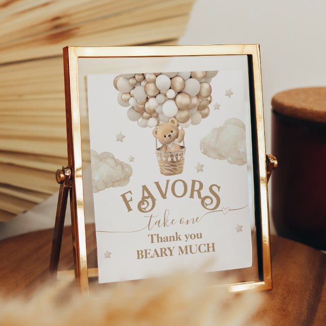 Teddy Bear Balloon Baby Shower favors Poster (Creator Uploaded)