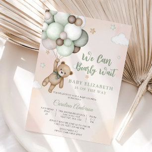 Teddy Bear Balloon Baby Shower Invitation