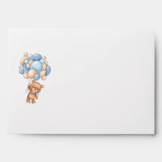 Teddy Bear Balloon Baby Shower Invitations  Envelope (Front)