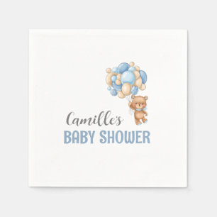 Teddy Bear Balloon Baby Shower Napkins