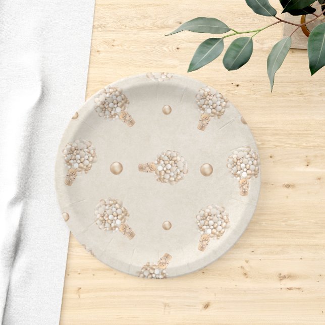 Teddy Bear Balloon Baby Shower Paper Plates (Creator Uploaded)