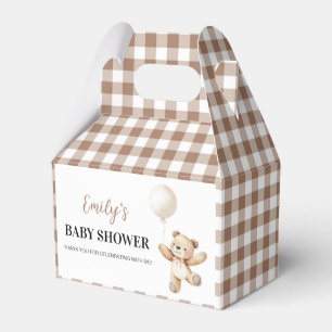 Teddy Bear Balloon Baby Shower Thank You Favor Boxes