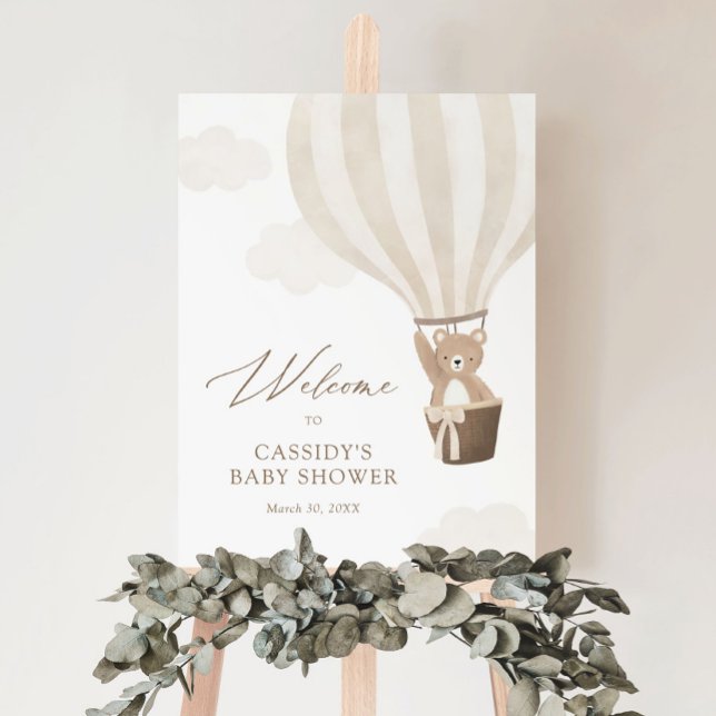 Teddy Bear Balloon Baby Shower Welcome Sign (Creator Uploaded)