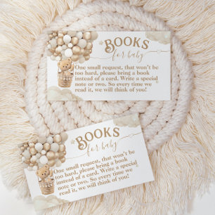 Teddy Bear Balloon Bearly Wait Baby Shower books Enclosure Card