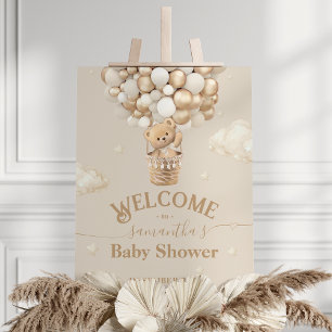 Teddy Bear Balloon Bearly Wait Baby Shower welcome Foam Board