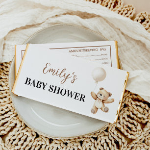 Teddy Bear Balloon Beary Baby Shower Hershey Bar Favors