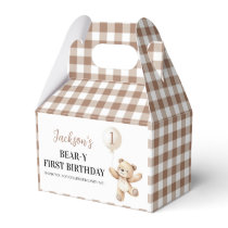 Teddy Bear Balloon Beary Birthday Thank You Favor Boxes