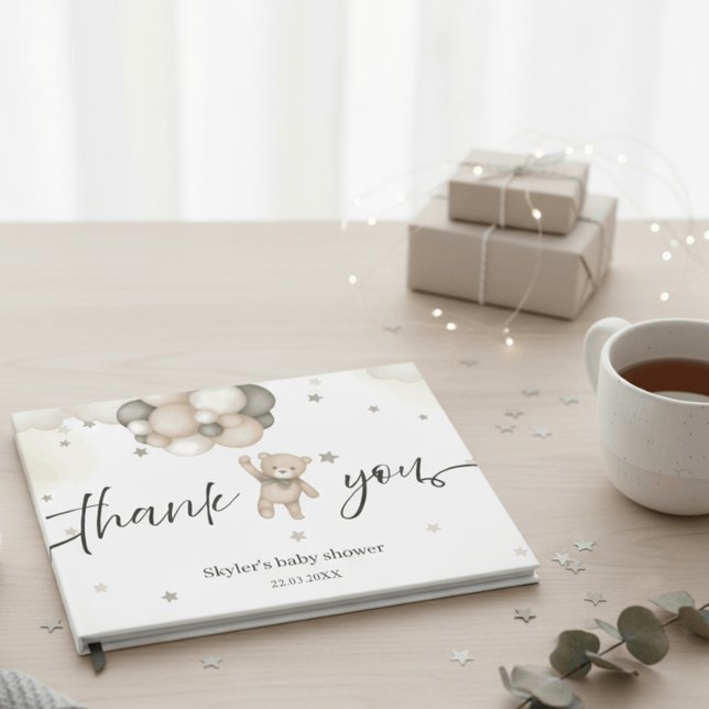 Teddy Bear Balloon Foil Baby Shower Guest Book (Creator Uploaded)