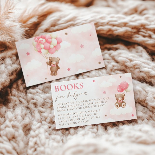 Teddy Bear Balloon Girl Books for Baby Card (Creator Uploaded)