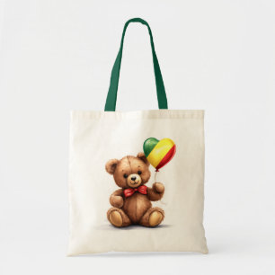 teddy bear & balloon Republic of the Congo flag. Tote Bag