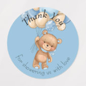 Teddy Bear BALLOON thank you Labels | Zazzle