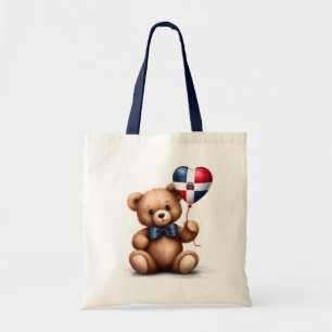 teddy bear & balloon with the Dominica flag. Tote Bag
