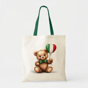 teddy bear & balloon with the Italian flag. Tote Bag
