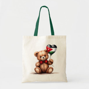 teddy bear & balloon with the Jordanian flag. Tote Bag
