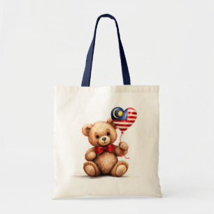 teddy bear & balloon with the Malaysian flag. Tote Bag