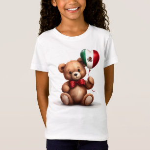teddy bear & balloon with the Mexican flag. T-Shirt