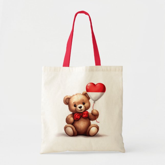 teddy bear & balloon with the Monaco flag. Tote Bag (Front)