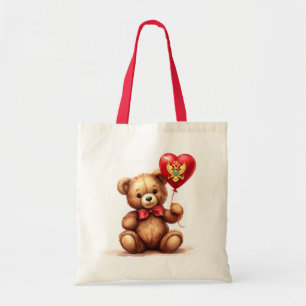 teddy bear & balloon with the Montenegrin flag. Tote Bag