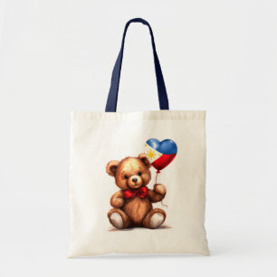 teddy bear & balloon with the Philippine flag. Tote Bag
