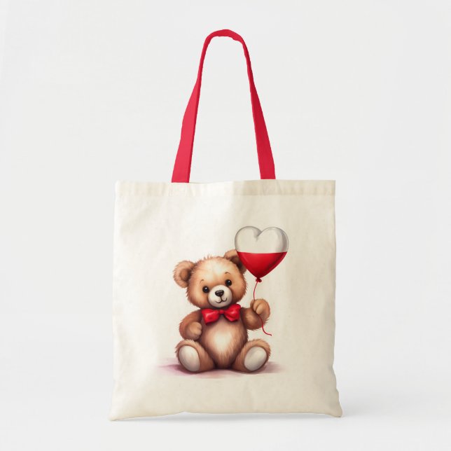 teddy bear & balloon with the Polish flag. Tote Bag (Front)