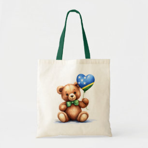 teddy bear & balloon with the Solomon Islands flag Tote Bag
