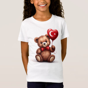 teddy bear & balloon with the Turkish flag. T-Shirt