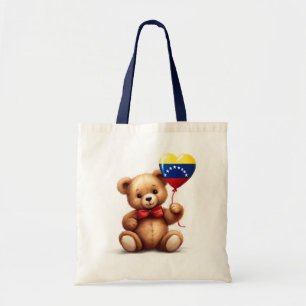 teddy bear & balloon with the Venezuelan flag. Tote Bag