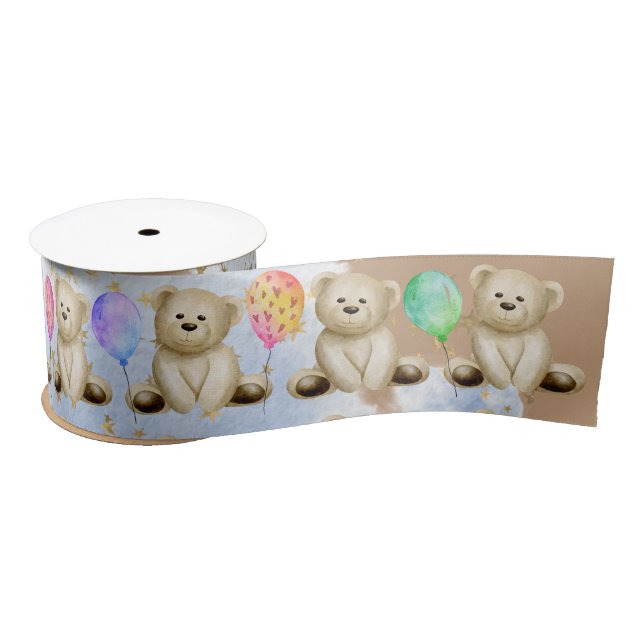 Teddy Bear Balloons 3Satin Ribbon (Spool)