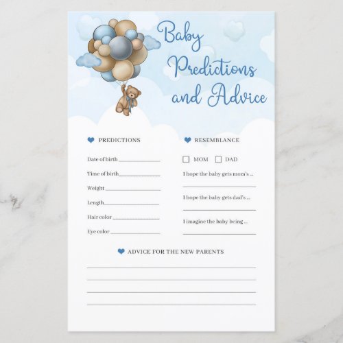 Teddy bear balloons Baby Predictions and Advice