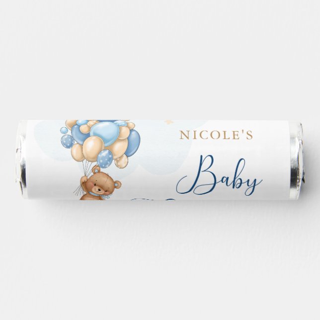 Teddy Bear Balloons Baby Shower Breath Savers® Mints (Front)