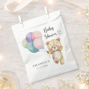 Teddy bear balloons - Baby Shower Favor Bag