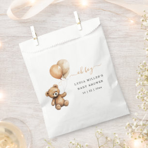 Teddy bear Balloons baby shower Gender neutral Favor Bag