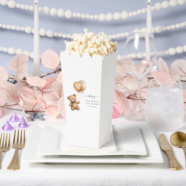 Teddy bear Balloons baby shower Gender neutral  Favor Boxes (Wedding)