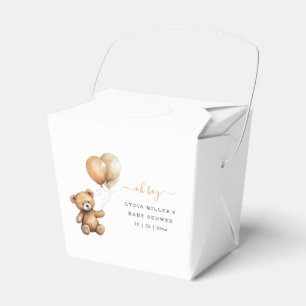 Teddy bear Balloons baby shower Gender neutral  Favor Boxes