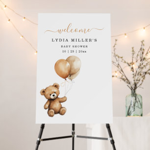 Teddy bear Balloons baby shower Gender neutral Foam Board