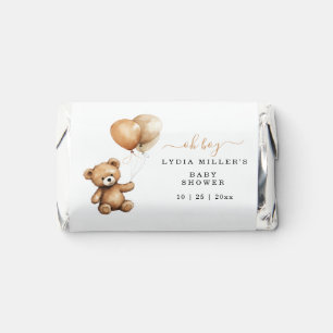Teddy bear Balloons baby shower Gender neutral Hershey's Miniatures