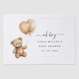 Teddy bear Balloons baby shower Gender neutral Tissue Paper
