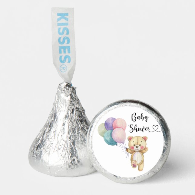 Teddy bear balloons - Baby Shower Hershey®'s Kisses® (Front)