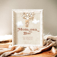 Teddy Bear Balloons Baby Shower Mom-osa Bar Sign