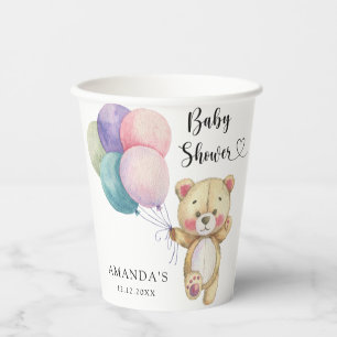 Teddy bear balloons - Baby Shower Paper Cups