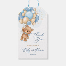 Teddy Bear Balloons Baby Shower Thank You Gift Tags