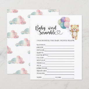 Teddy bear balloons - Baby Word Scramble Game