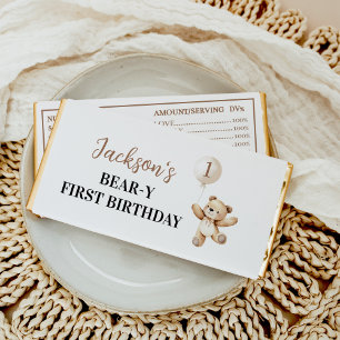 Teddy Bear Balloons Beary Birthday Hershey Bar Favors