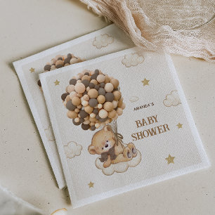 Teddy Bear balloons beige brown Napkins